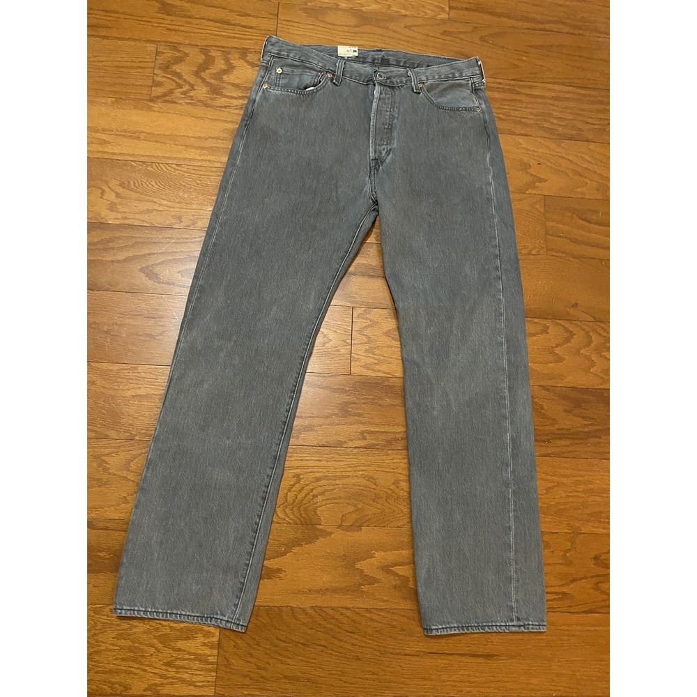 Levis Premium 501 Jeans Mens 34x32 Gray Big E Button Fly Denim New! NWT